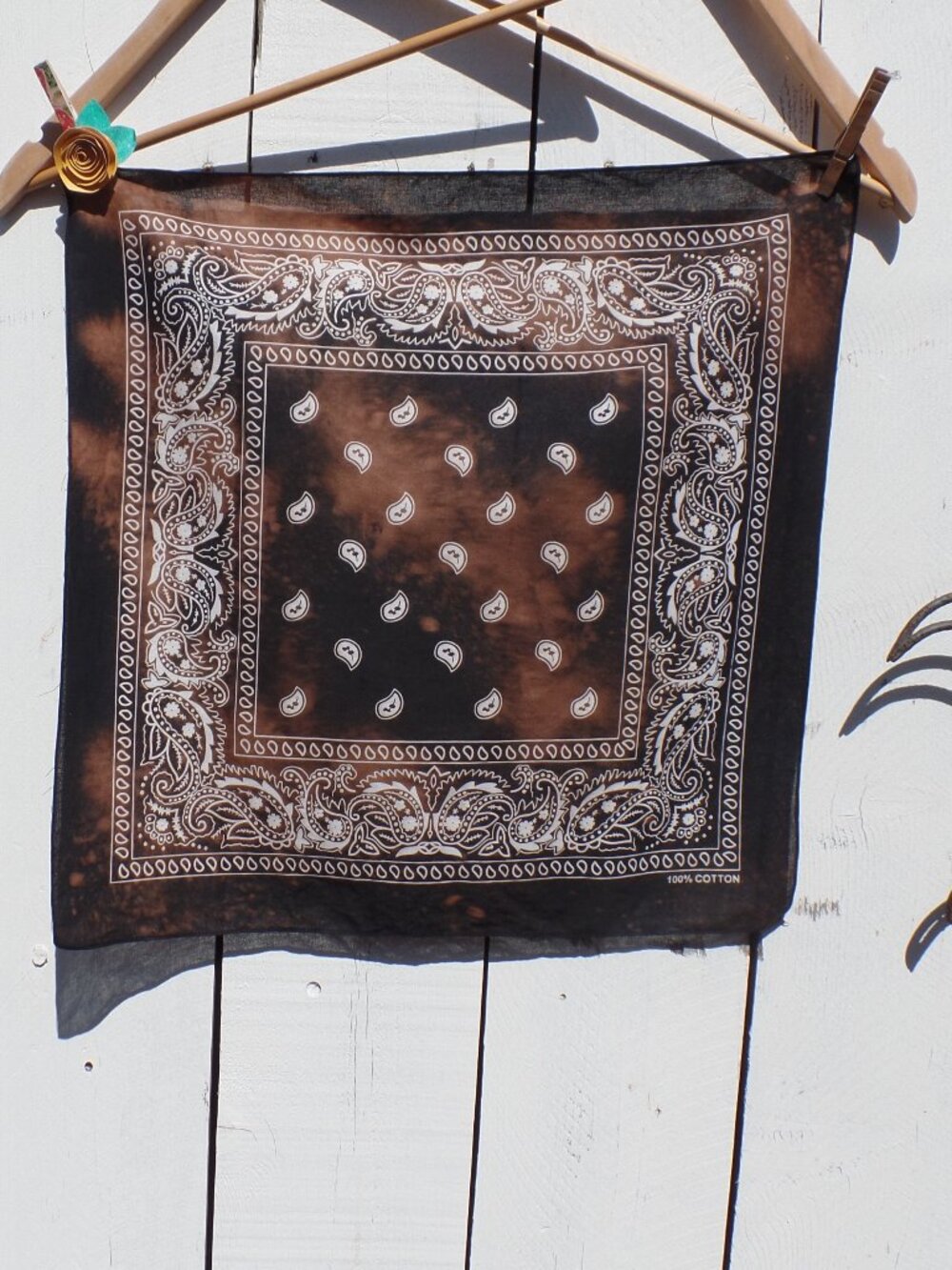 Tie-Dye BLACK Scarf 100% Cotton Hand Crafted